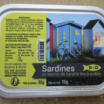 SARDINES au beurre de baratte bio à poeler